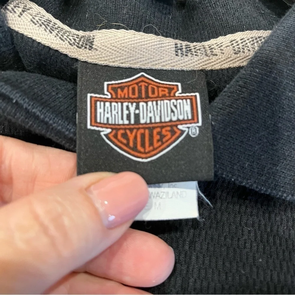 Harley Davidson HD Men’s Woodstock Long Sleeve Polo Black Size M
